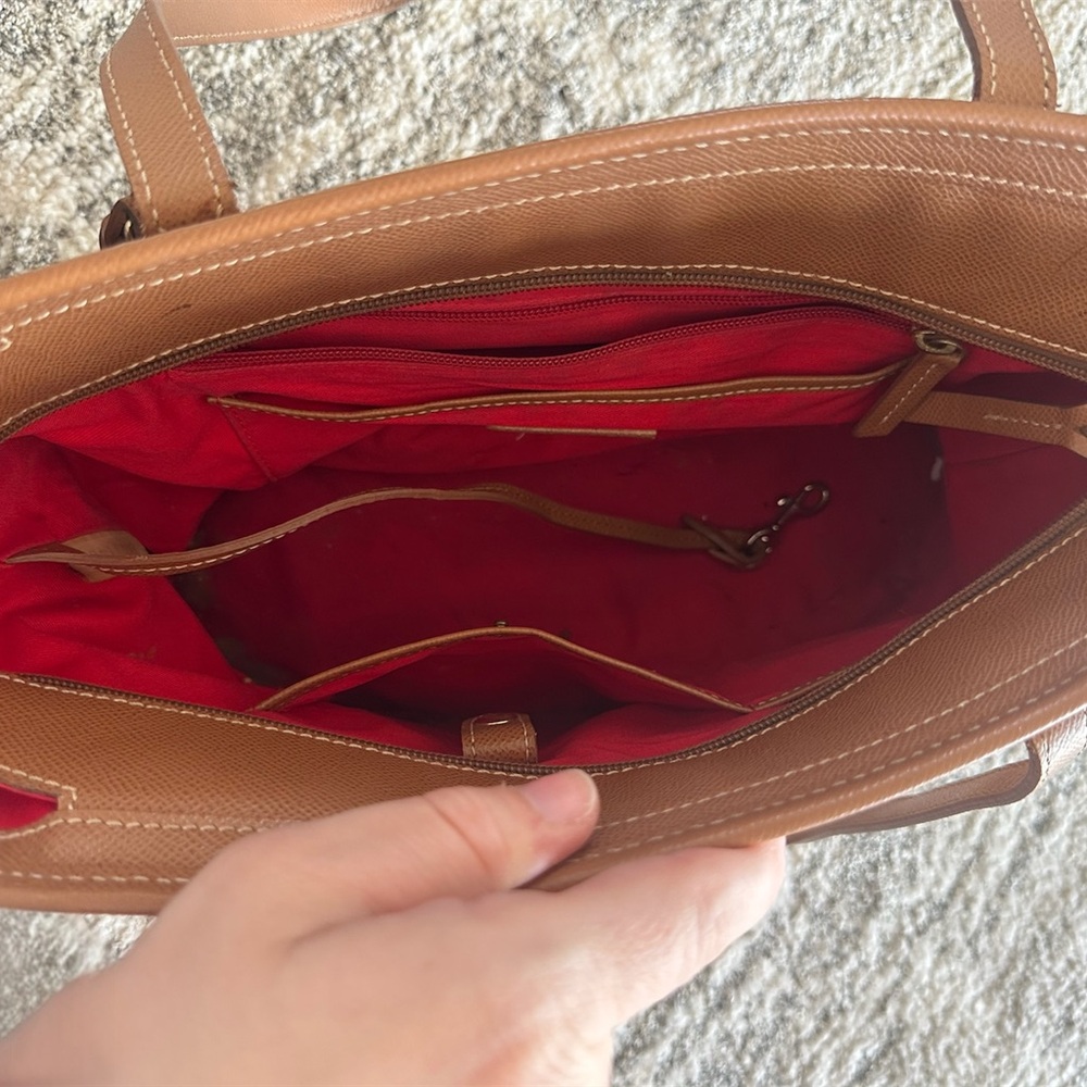 Dooney & Bourke Tan Logo Lock Tote HL640 Leather Purse - Picture 7 of 11